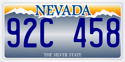 NV license plate 92C458