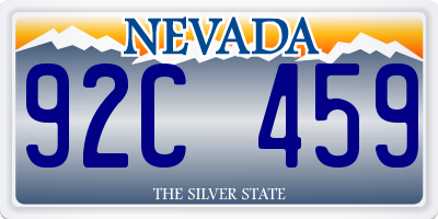 NV license plate 92C459