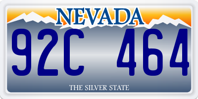 NV license plate 92C464