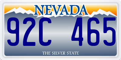 NV license plate 92C465