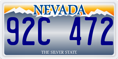 NV license plate 92C472