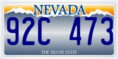 NV license plate 92C473