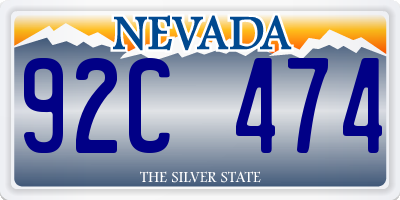 NV license plate 92C474