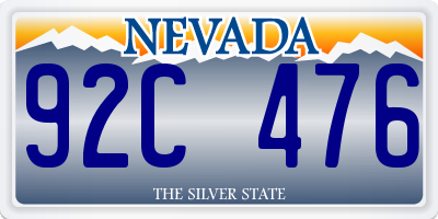 NV license plate 92C476