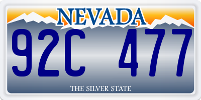 NV license plate 92C477