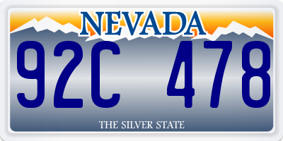 NV license plate 92C478