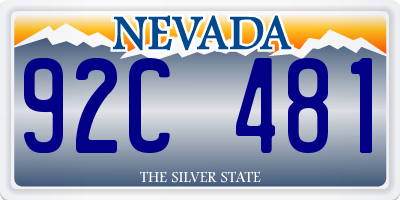 NV license plate 92C481