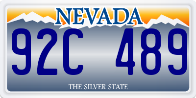 NV license plate 92C489