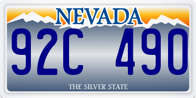 NV license plate 92C490