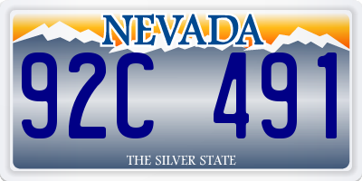 NV license plate 92C491