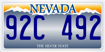 NV license plate 92C492