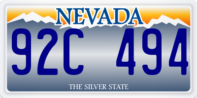 NV license plate 92C494