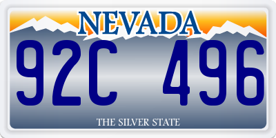 NV license plate 92C496