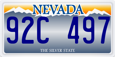 NV license plate 92C497