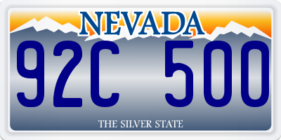 NV license plate 92C500