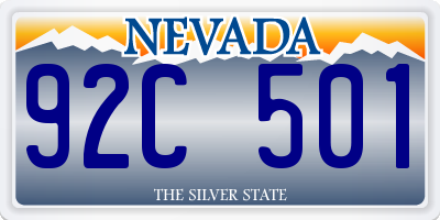 NV license plate 92C501
