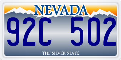 NV license plate 92C502