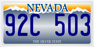 NV license plate 92C503