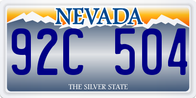 NV license plate 92C504