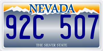 NV license plate 92C507