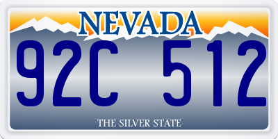 NV license plate 92C512