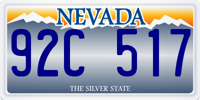 NV license plate 92C517