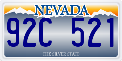 NV license plate 92C521