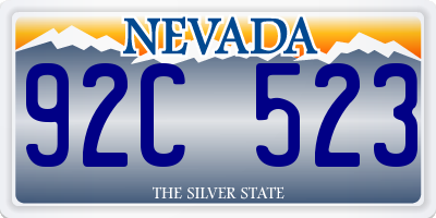 NV license plate 92C523