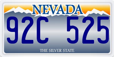 NV license plate 92C525