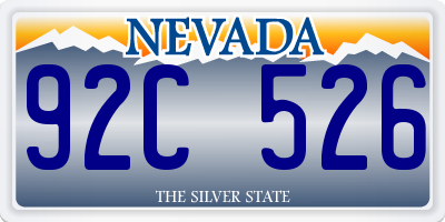 NV license plate 92C526