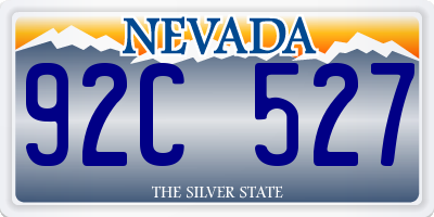 NV license plate 92C527