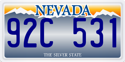 NV license plate 92C531