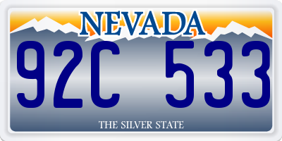 NV license plate 92C533