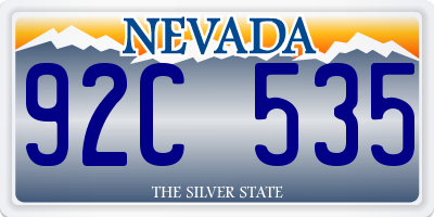 NV license plate 92C535