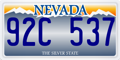 NV license plate 92C537