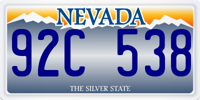 NV license plate 92C538