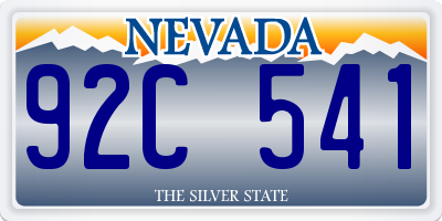 NV license plate 92C541