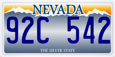 NV license plate 92C542