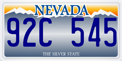 NV license plate 92C545
