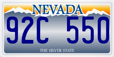 NV license plate 92C550