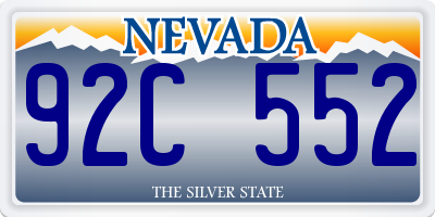 NV license plate 92C552