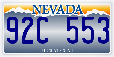 NV license plate 92C553