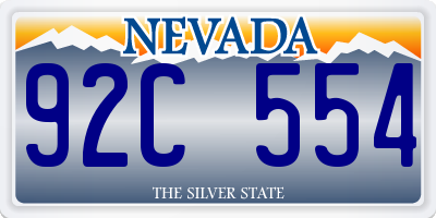 NV license plate 92C554