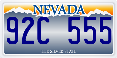 NV license plate 92C555