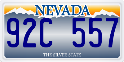 NV license plate 92C557