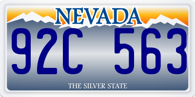 NV license plate 92C563