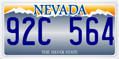 NV license plate 92C564