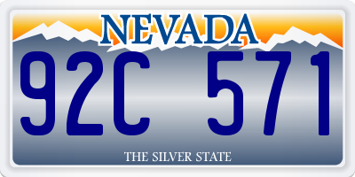 NV license plate 92C571