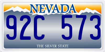 NV license plate 92C573