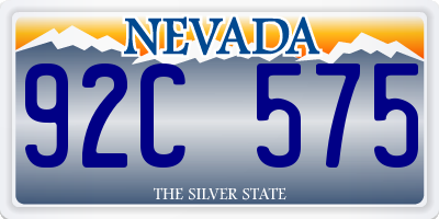 NV license plate 92C575